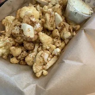 Quick-Fried Cauliflower Florets with Pesto Labane