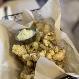 Quick-Fried Cauliflower Florets with Pesto Labane