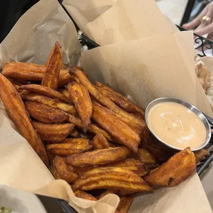 Sweet Potato Fries with Red Pepper Mayo
