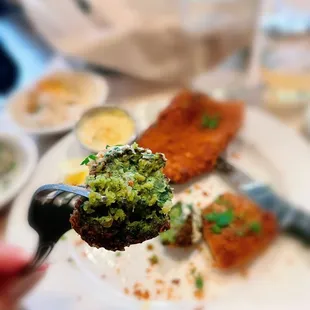 Inside look of the Green Herb Falafel