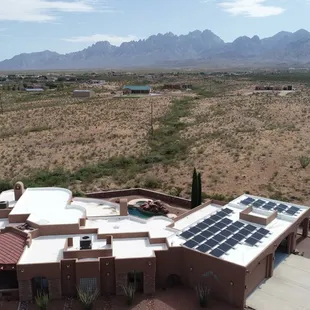 Arial view of solar panels