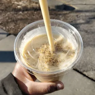 Tiger&apos;s stripe protein shake