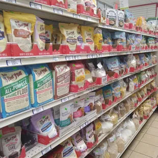 shelves of food