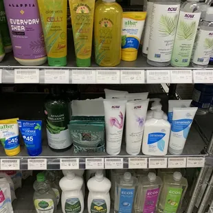 a variety of skin care products
