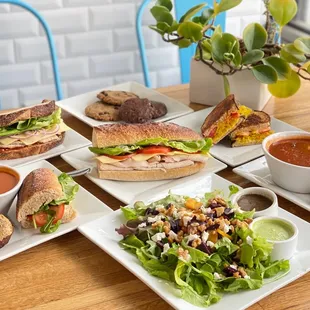 a variety of sandwiches and soups