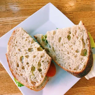 Chickpea and Avocado Salad Sandwich