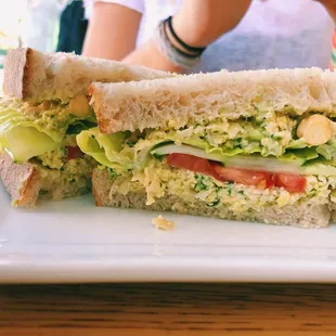 Chickpea and Avocado Salad Sandwich