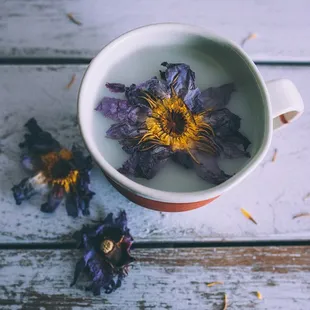 dried flowers in a cup