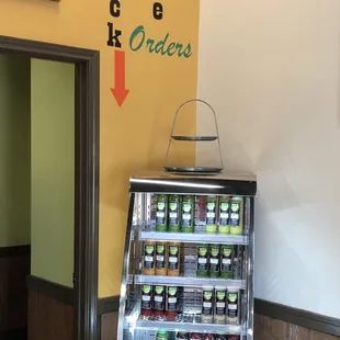 a refrigerated display in a store