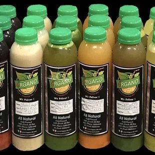 a variety of juices