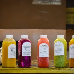a variety of juices