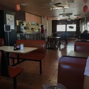 a view of the dining area