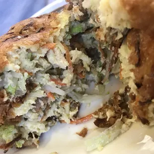 A peek inside egg foo Yong