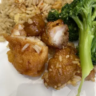 Orange chicken and fried rice
