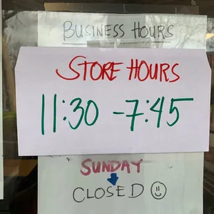 New hours 2/11/23