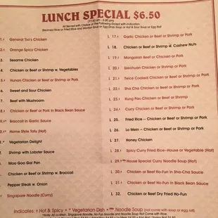 Lunch specials