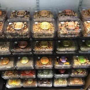 a variety of food in plastic containers