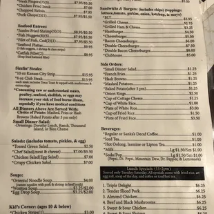 Menu back