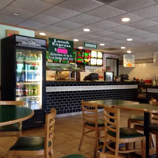 Front counter and seating.