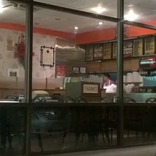 Outside, looking in.