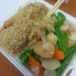 Shrimp Snow Peas Lunch $7.30 with Tax! ;-)