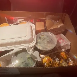 Box of Oriental Cafe's food!