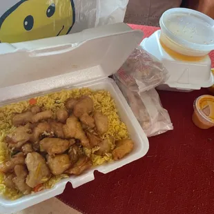 D22. Honey Chicken Dinner Special AMAZING chicken. The honey sauce comes on the side so it's not soggy when you get it.