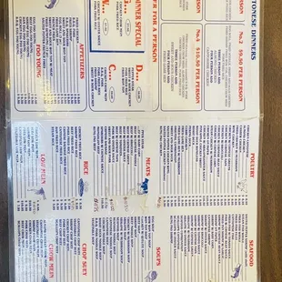 menu