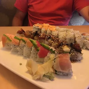 Dragon, Rainbow, Spicy Tuna, Alaskan