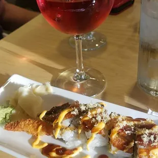 Tempura Shrimp &amp; Eel Roll + Zinfandel