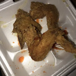 What's left of the wings &amp; fries