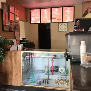 the counter and menus