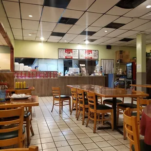 the inside of a restaurant