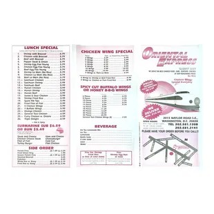 UPDATED MENU 5/30/2019