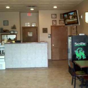 the inside of a restaurant