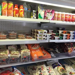 a variety of snacks and drinks