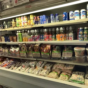 a variety of snacks and drinks