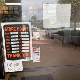Signage on door
