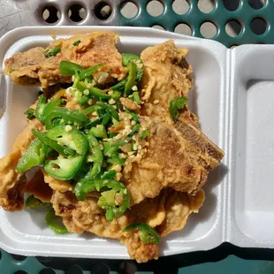 Hot and spicy fried pork chop