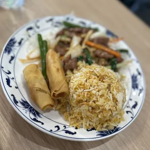Mongolian Beef (Special Luncheon) with fried rice