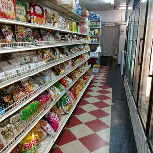 shelves of food and snacks