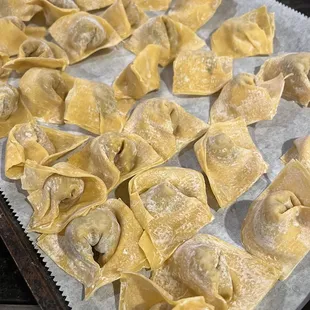 Wonton wrappers from the store to make soup