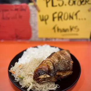 Fried Bangus | Rice &amp; Pancit