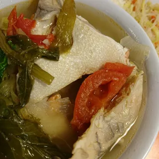 Salmon Tips, Sinigang, Rice & Pancit