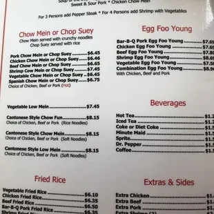 Dinner menu page 4 prices may change