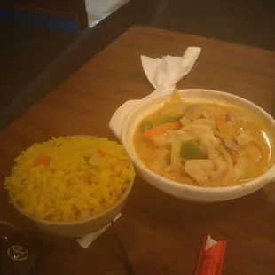 Red curry and fried rice