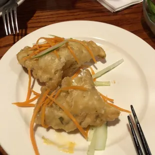 Complimentary scallop and cheese empanada