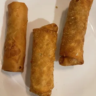 2 Chinese Egg Rolls and 1 Chinese Spring Roll