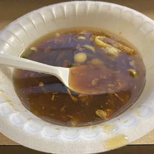 Hot and sour soup with scallions!!