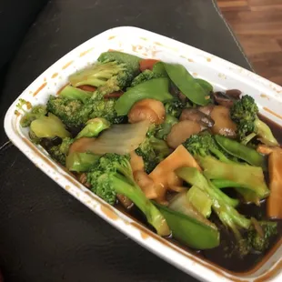 Takeout mixed veg with brown sauce